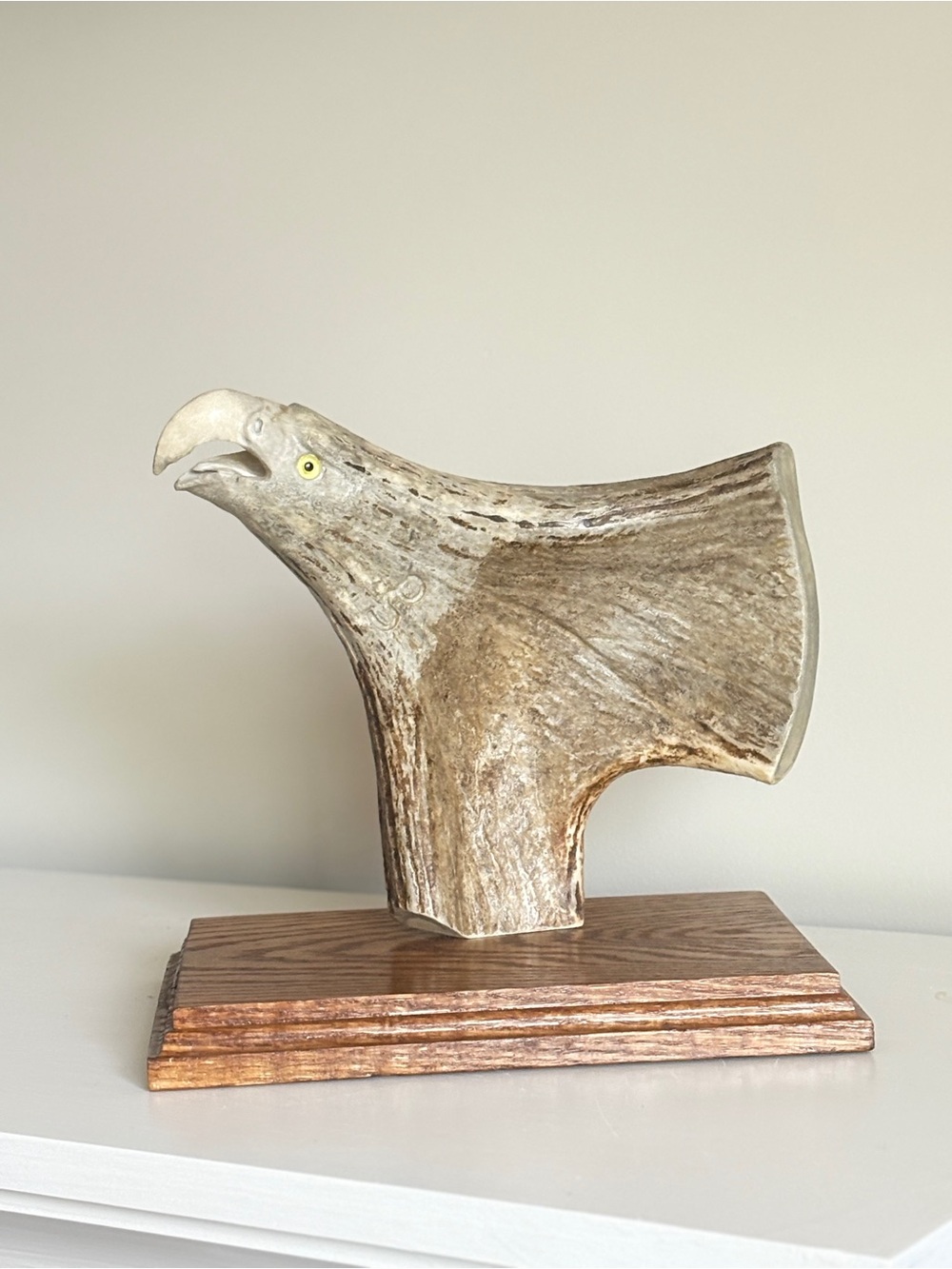 Rustic Brown Antler Eagle Sculpture Accent